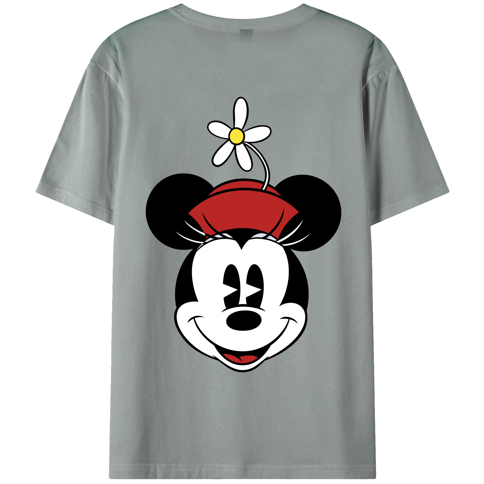 ミッキーマウス Mickey Mouse 綿100％ メンズ半袖Tシャツ（バックプリント） 通気性